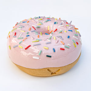 1840 Pink Rainbow Sprinkle Ceramic Donut