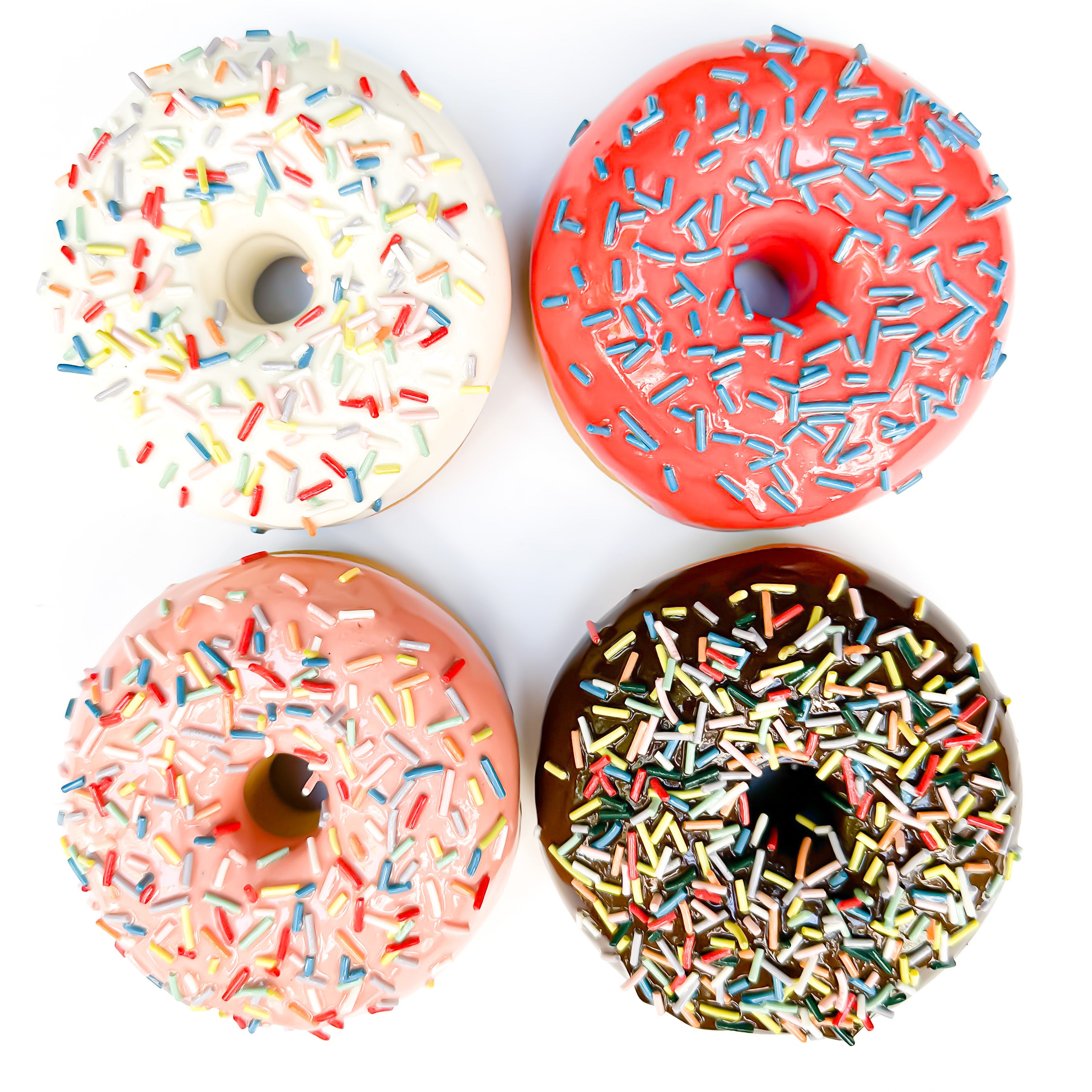 1964 Vanilla Rainbow Sprinkle Ceramic Donut