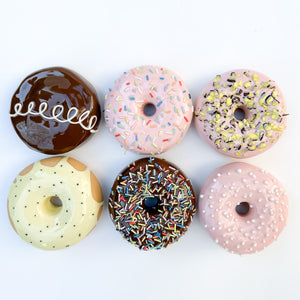 1840 Pink Rainbow Sprinkle Ceramic Donut