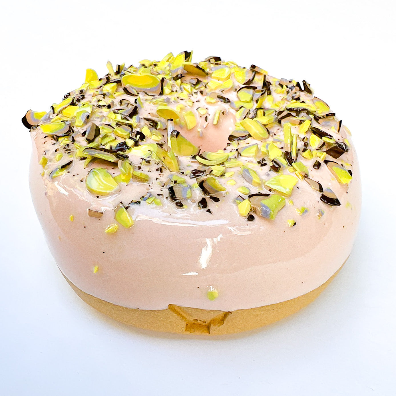 1969 Pink Pistachio Ceramic Donut