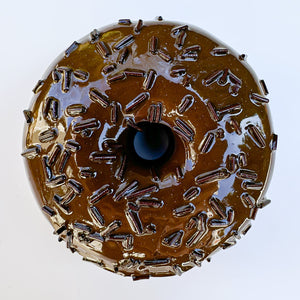 1828 Double Chocolate Sprinkle Ceramic Donut