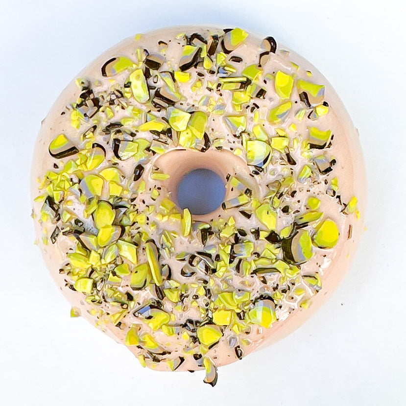 1969 Pink Pistachio Ceramic Donut