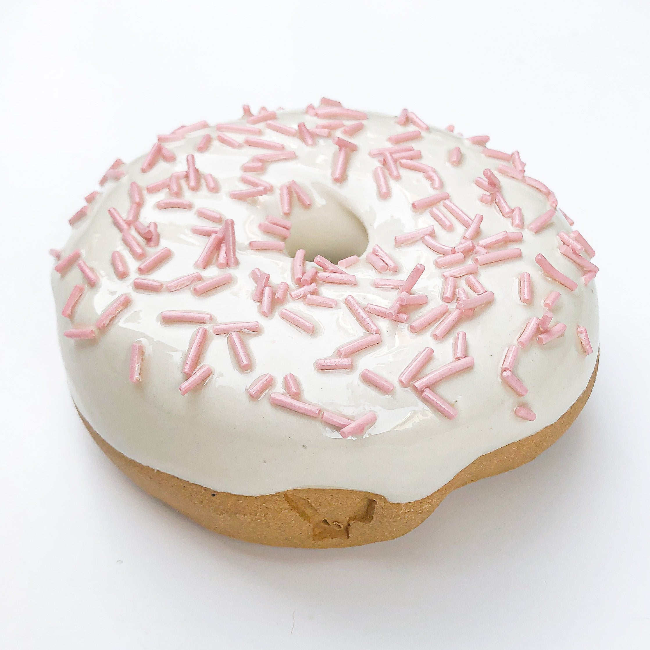 1599 Strawberry Sprinkle Ceramic Donut