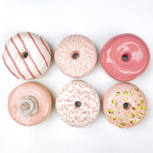 1599 Strawberry Sprinkle Ceramic Donut